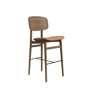 NORR11 NY11 Bar Stool With Upholstered Seat & Backrest H65 Light Smoked Oak/Camel 21004