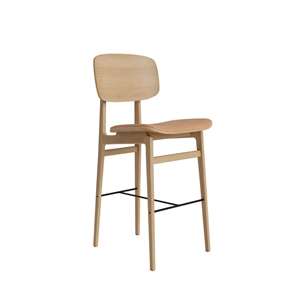 NORR11 NY11 Bar Stool With Upholstered Seat & Backrest H65 Natural Oak/Camel 21004