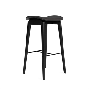 NORR11 NY11 Bar Stool With Upholstered Seat H65 Dark Smoked Oak/Pitch Black 20296