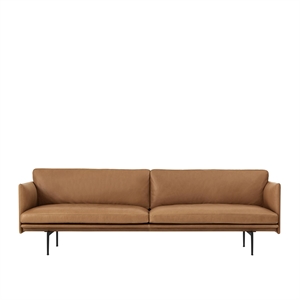 Muuto Outline 3-seater Sofa Leather/Cognac/ Black