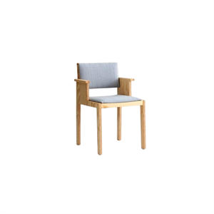 Vaarnii 016 Maasto Dining Chair With Armrests & Upholstered Seat/Back Natural/Square 0134