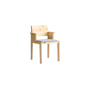 Vaarnii 016 Maasto Dining Chair With Armrest & Upholstered Seat Natural/Square 0134