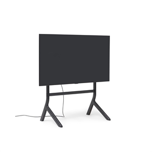 Pedestal Hopper TV Stand Black Oak