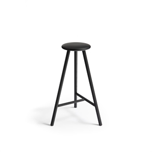 Nikari Linea Collection Perch High Bar Stool Black Stained Oak