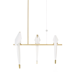 Moooi Perch Light Branch Pendant Small Brass/ White Dimmable