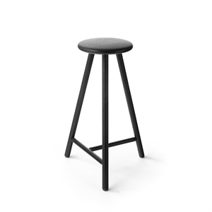 Nikari Linea Collection Perch Bar Stool Black Stained Oak