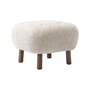 &Tradition Little Petra ATD1 Pouf Sheepskin Moonlight/Walnut