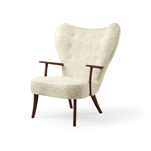 Warm Nordic Pragh Armchair Sheepskin Off White/Oiled Walnut