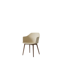 &Tradition Rely HW76 Dining Chair With Armrest Beige Sand/ Lacquered Walnut