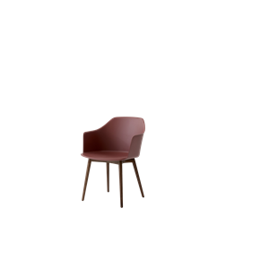 &Tradition Rely HW76 Dining Chair With Armrests Red Brown/Lacquered Walnut