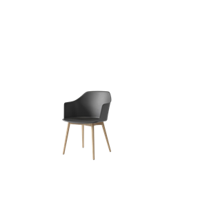 &Tradition Rely HW76 Dining Chair with Armrests Stone Grey/Clear Lacquered Oak