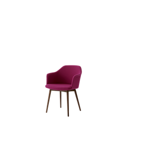 &Tradition Rely HW79 Dining Chair With Armrests Upholstered Hallingdal 0563/Laquered Walnut