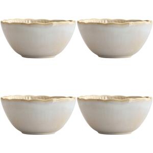 Decotique Daisy Bowl 16 Set of 4 Cream