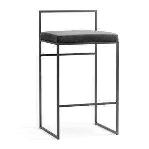 Department Bar Stool With Backrest 80 cm Black/Coastal Shale
