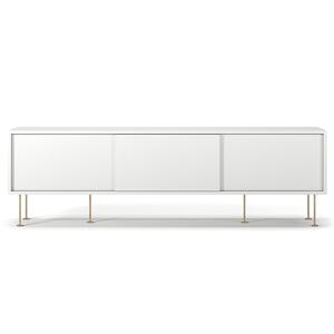 Decotique Vogue TV Bench With Legs 180 White/ Brass