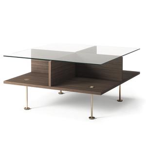 Decotique Vogue Coffee Table 70x70 Dark Oak/ Brass