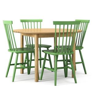 Department Wood Dining Table Set Oak/ Green