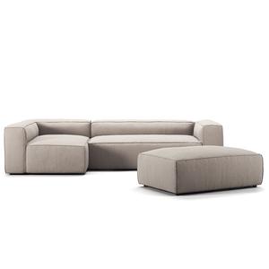 Decotique Grand 4-Seater Sofa Divan Open End With Footstool Left Sandshell/ Beige