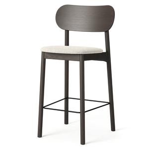 Decotique Elephant Bar Stool Dark Oak/White Bouclé