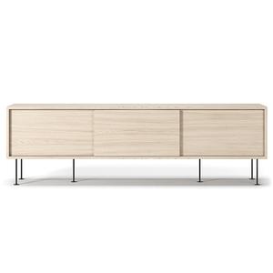 Decotique Vogue TV Bench With Legs 180 White Pigmented Oak/ Black