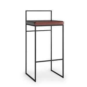 Department Bar Stool With Backrest 90 cm Black/Pacific White