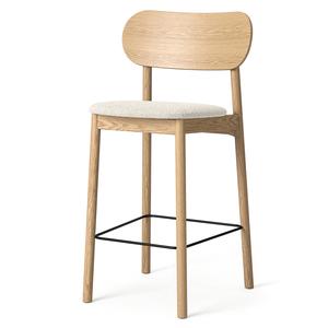 Decotique Elephant Bar Stool Natural Oak/White Bouclé