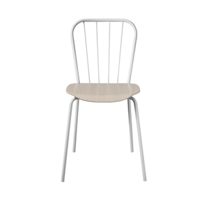 Maze Same Dining Chair White with Seat in White Oak