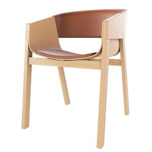 TON Merano Dining Chair With Armrests With Upholstered Seat & Back Natural/Prescott 223