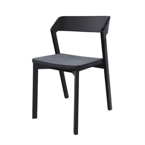 TON Merano Dining Chair With Upholstered Seat & Back Black/Prescott Black