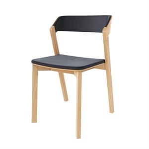 TON Merano Dining Chair With Upholstered Seat & Back Natural/Prescott Black