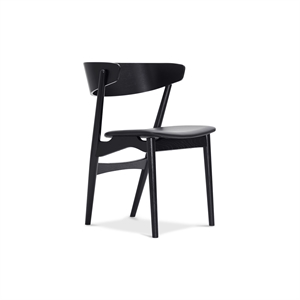 Sibast Furniture No 7 Dining Chair Black Oak and Black Leather
