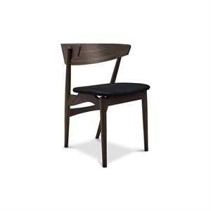 Sibast Furniture No 7 Dining Chair Dark Oiled Oak and Black Leather
