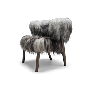 Sibast Furniture No 7 Armchair Fully Upholstered Dark Oiled Oak and Sheepskin Long