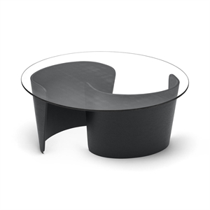 Sibast Furniture No 7 Lounge Coffee Table Ø90 Low Black Oak/Glass