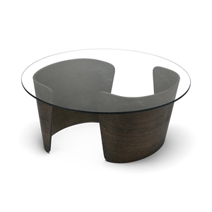 Sibast Furniture No 7 Lounge Coffee Table Ø90 High Dark Oiled Oak/Glass