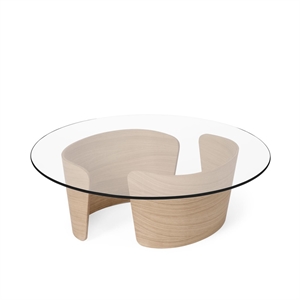 Sibast Furniture No 7 Lounge Coffee Table Ø90 Low White Oiled Oak/Glass