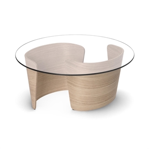 Sibast Furniture No 7 Lounge Coffee Table Ø90 High White Oiled Oak/Glass