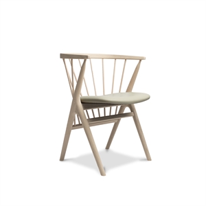 Sibast Furniture No 8 Dining Chair White Oiled Oak Wood and Light Gray Leather