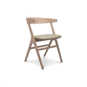 Sibast Furniture No 9 Dining Chair White Oiled Oak Wood and Light Gray Leather