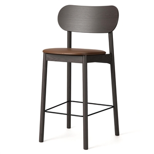 Decotique Elephant Bar Stool Dark Oak/Brown Leather