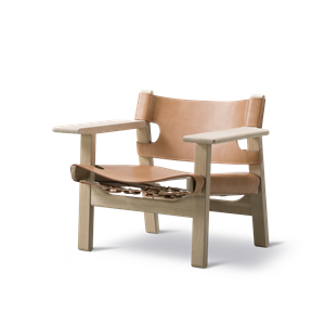 Fredericia Furniture The Spanish Chair Soaped Oak/Natural Saddle Leather