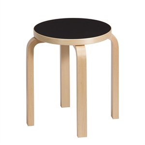 artek E60 Stool Black Laminated Birch
