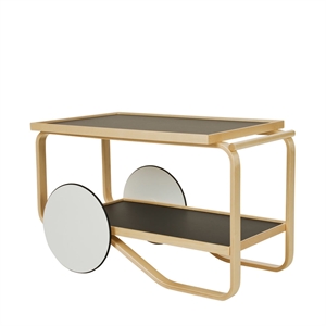 artek 901 Serving Trolley Black Laminated Birch