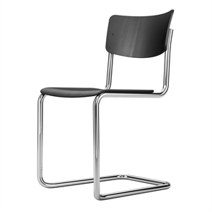 Thonet S 43 ST Dining Chair Chrome/ Black Stained Beech Wood