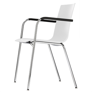Thonet S 160 Dining Table Chair Chrome/ White
