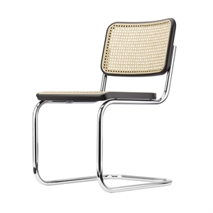 Thonet S 32 V Cantilever Dining Chair Chrome/ Black Stained Beech