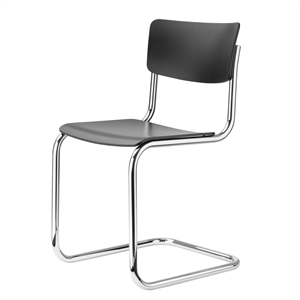 Thonet S 43 Cantilever Dining Chair Chrome/ Black Stained Beech