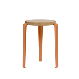 TipToe LOU Stool Oak/Tangerine Red