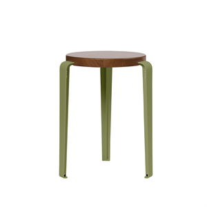 TipToe LOU Stool Stained Oak/Khaki Green
