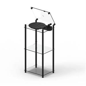 Transparent Turntable Table Stand Speaker Black